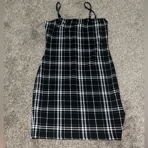 Black checkered dress